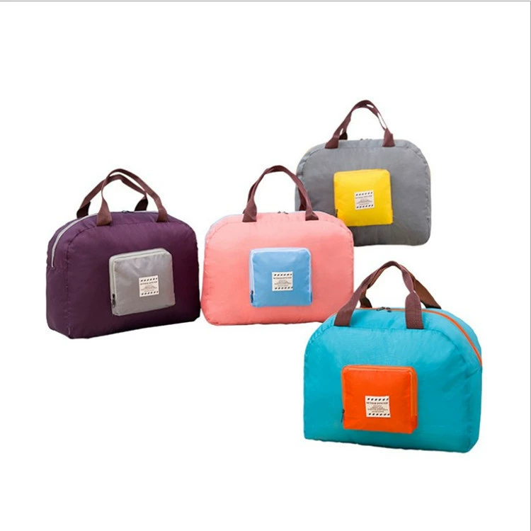 Nylon handheld luggage storage bag for traveling, one-shoulder bag, foldable waterproof bag, organizer bag, 2020