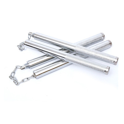 正品全钢防滑伸缩不锈钢二合一双截棍防身车载武术表演实战双节棍|ms