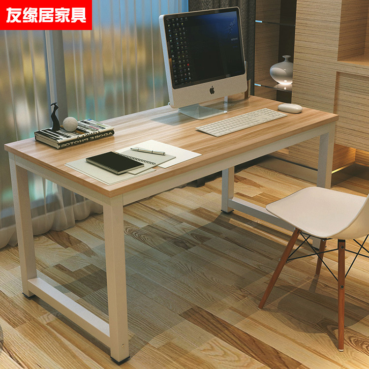 批发台式电脑桌办公学习桌简约现代双人书桌家用定做钢木写字台