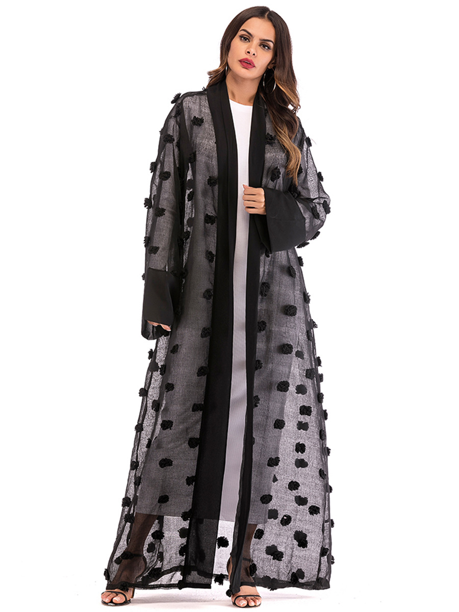 Title 17, Kadınlar için 3D Çiçek Örgü Gevşek Dantel Uzun ...