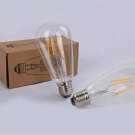 led灯丝灯泡 LED蜡烛灯泡 E14/E27螺口 爱迪生复古玻璃调光球泡灯