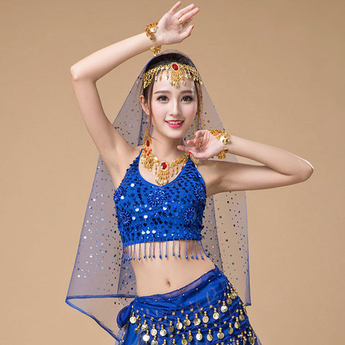Belly dance clothing tops new bra belly dance bead embroidered bra practice clothes tops with chest pads sequin straps