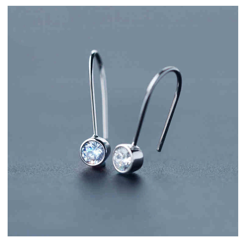 S925 pendientes de plata femeninos estilo coreano de diamantes de moda pendientes de diamantes al por mayor pendientes de diamantes cortos pendientes de diamantes femeninos E1239