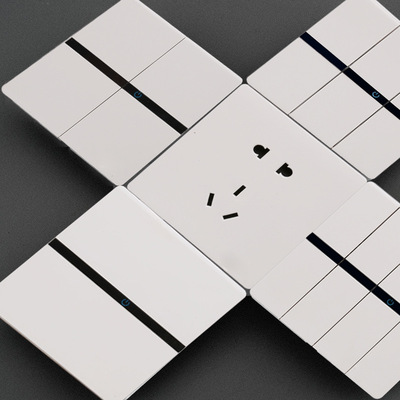 Switch socket 86 household white Large board Wall lamp Switch panel Pentapore Switch socket