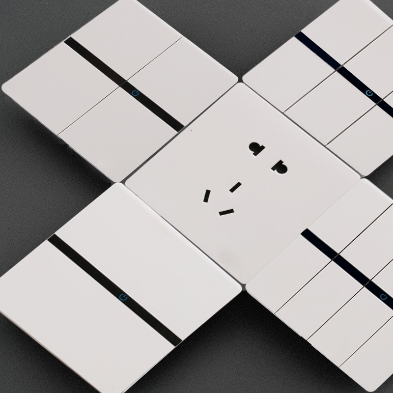Switch socket 86 household white Large board Wall lamp Switch panel Pentapore Switch socket