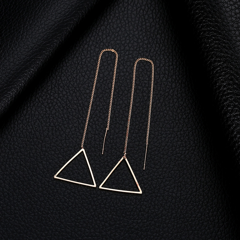 5g Weight No Inlaid Inlay Material Earrings Classification Housewarming, Anniversary, Business, Wedding, Travel, Birthday, Festival Occasion Copper Material Geometric Pattern Women'S Gender Plating Design Gold, Silver Color Geometric Plating Copper No Inlaid Drop Earrings 4