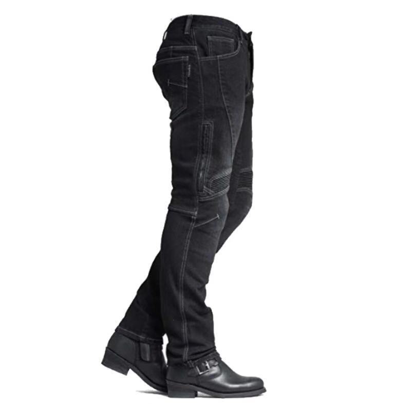 Pantalones de montar en motocicleta de invierno forrados de lana gruesa motocicleta caliente pantalones vaqueros resistentes a caídas para hombres y mujeres con equipo de protección