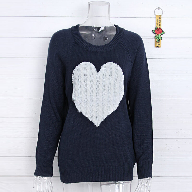 Women's Sweater Long Sleeve Sweaters & Cardigans Elegant Heart Shape display picture 34