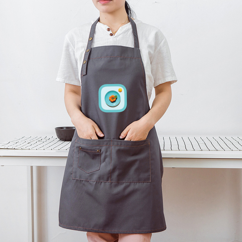 Estilo coreano moda impreso delantal tienda de frutas café leche tienda de té tienda de postres supermercado estudio delantal logotipo personalizable