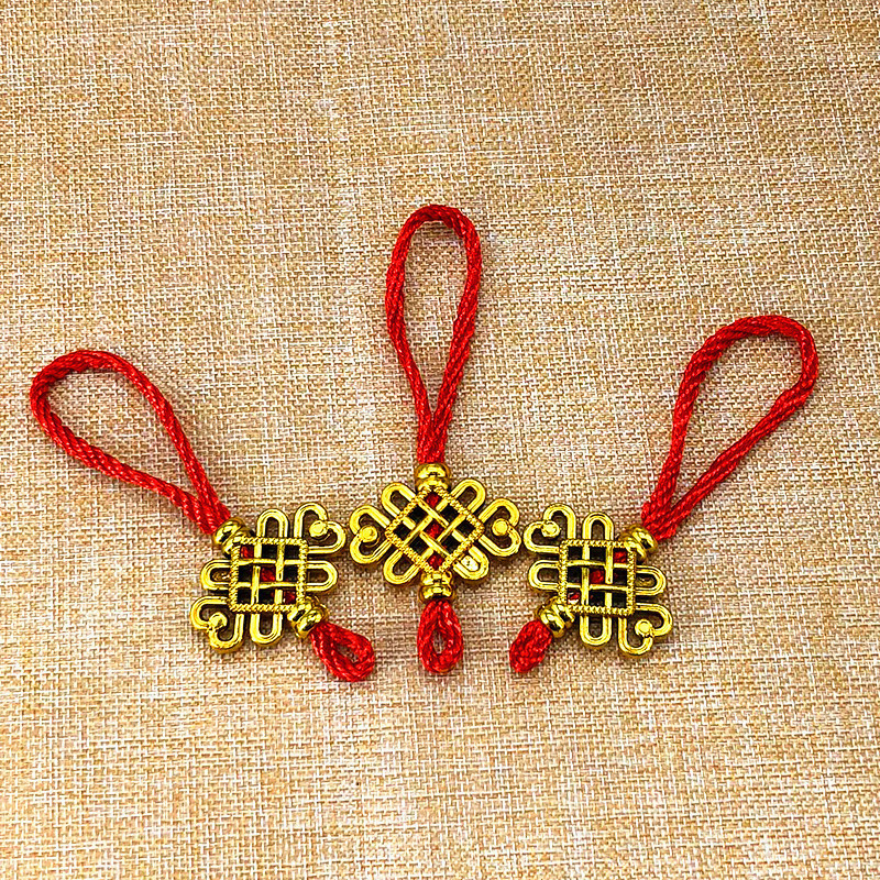 新款中国结绳头镀金挂件配件吊绳 镀金中国结手把绳现货产地直供
