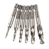 Hexagonal handle drilling integrated composite tap diamond drill spiral machine with tap kung wing high -speed steel 6PCS