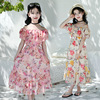 Summer shiffon summer clothing, long skirt, fashionable beach dress, western style, suitable for teen