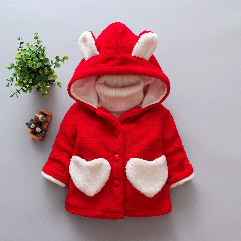 Foreign trade children's wear 2020 new autumn and winter children's hooded Plush top baby thickened cute coat wholesale