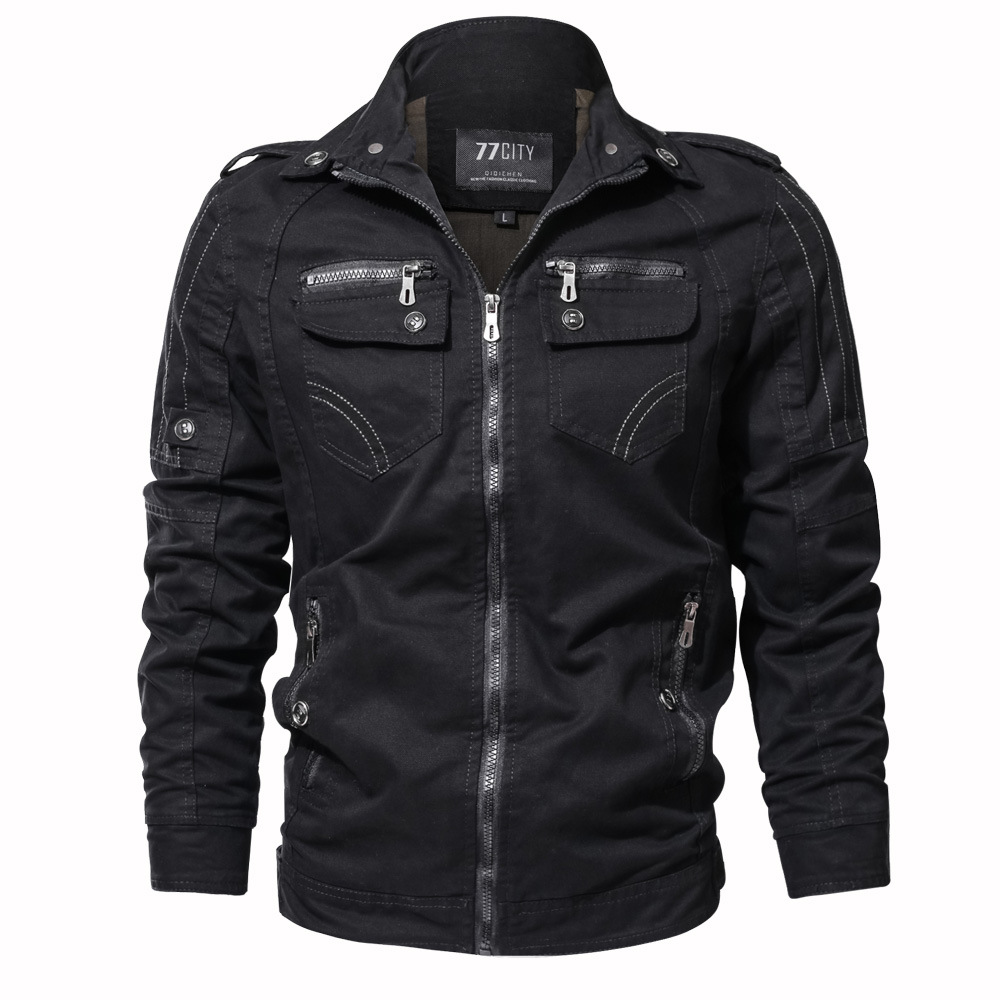 Giacca militare multitasche, trendy taglie forti, outfit 3D primaverile e autunnale da uomo_voghion.com