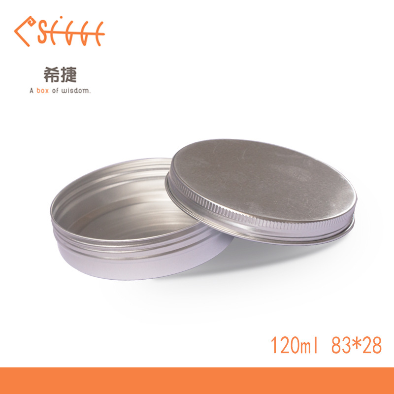 100mL caja de aluminio 100g lata de aluminio cera del pelo ungüento té caballo aceite cosméticos perla Mung frijol polvo alimentos caja de aluminio