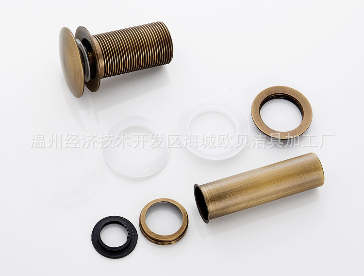 面盆仿古下水器古铜色全铜下水器大蘑菇小弹跳翻板批发跨境亚马逊