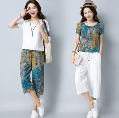 Costume femme en Coton et lin - Ref 3334207 Image 1