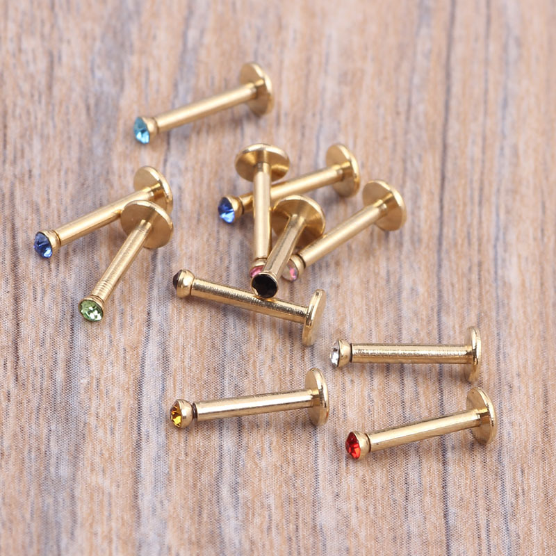 10 Pack Stainless Steel Lip Piercing Jewelry Set - Lip Labret Studs Lip Nails Decoration for Body Piercing detail image 7
