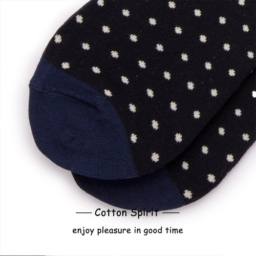Cotton Spirit Unisex style small polka dot cotton mid-calf socks for men and women, classic polka dot all-season socks