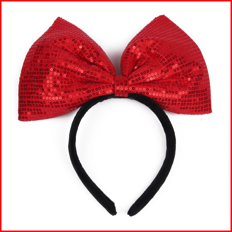 大蝴蝶结发箍-红色