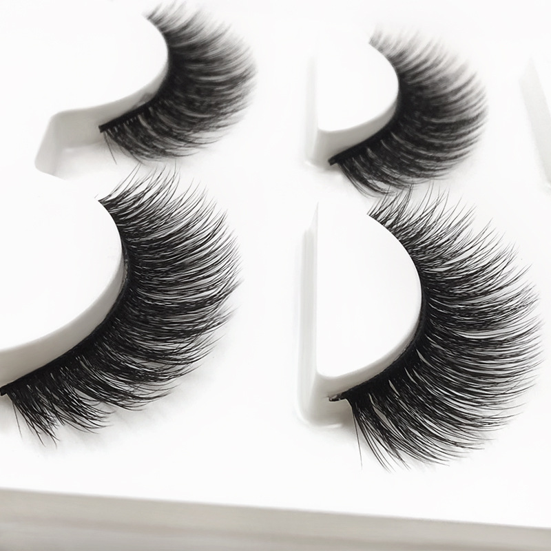 20g Weight Solid Color Mink Hair False Eyelashes 3 Pairs