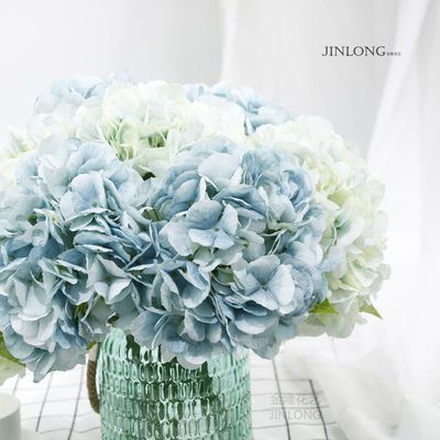 厂家批发 油画乡村品质绣球 单支绣球花 婚庆假花装饰DIY手工绢花|ru