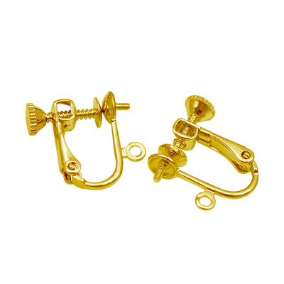 diy饰品配件热卖自由调节圆头螺丝耳环 有吊碗针螺丝耳夹|ms