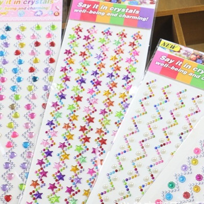 DIY manual crystal Acrylic automobile Diamond Sticker DIY album Decorative stickers 4 models Optional