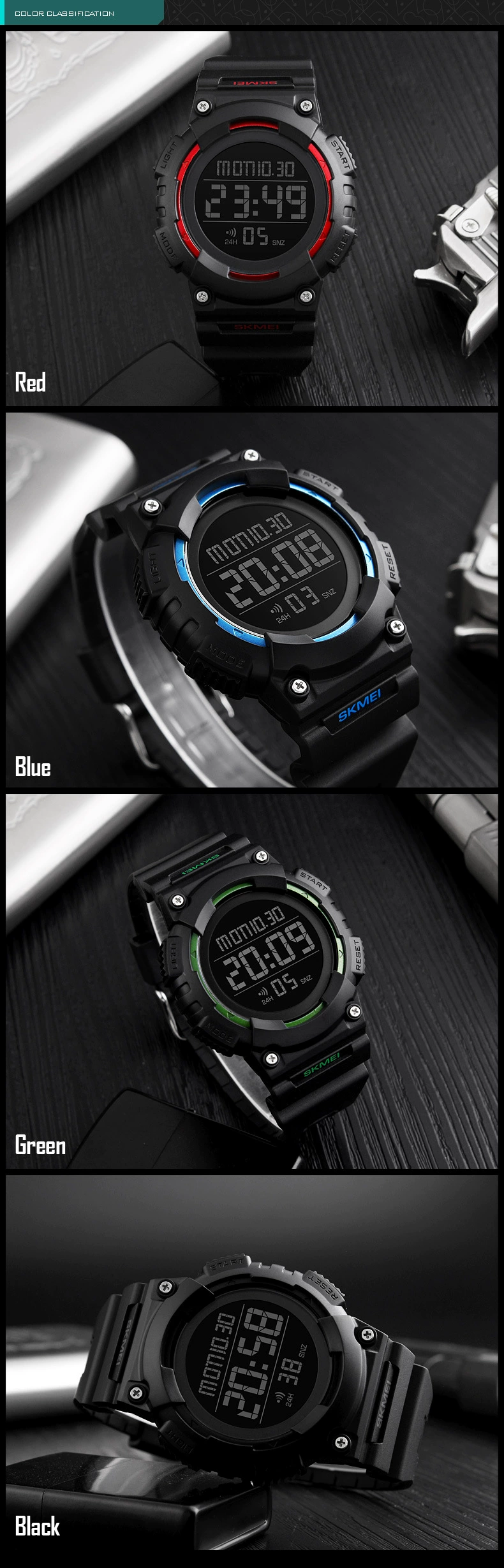 รูปภาพรายละเอียดของ SKMEI Men Sports Watches Waterproof L Brand Fashion Watch Mon Alarm Digital Wristwatches
