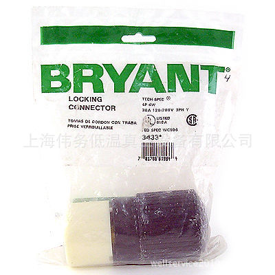 Bryant Locking Connector 4P 4W 120/208V 30A Model 3433
