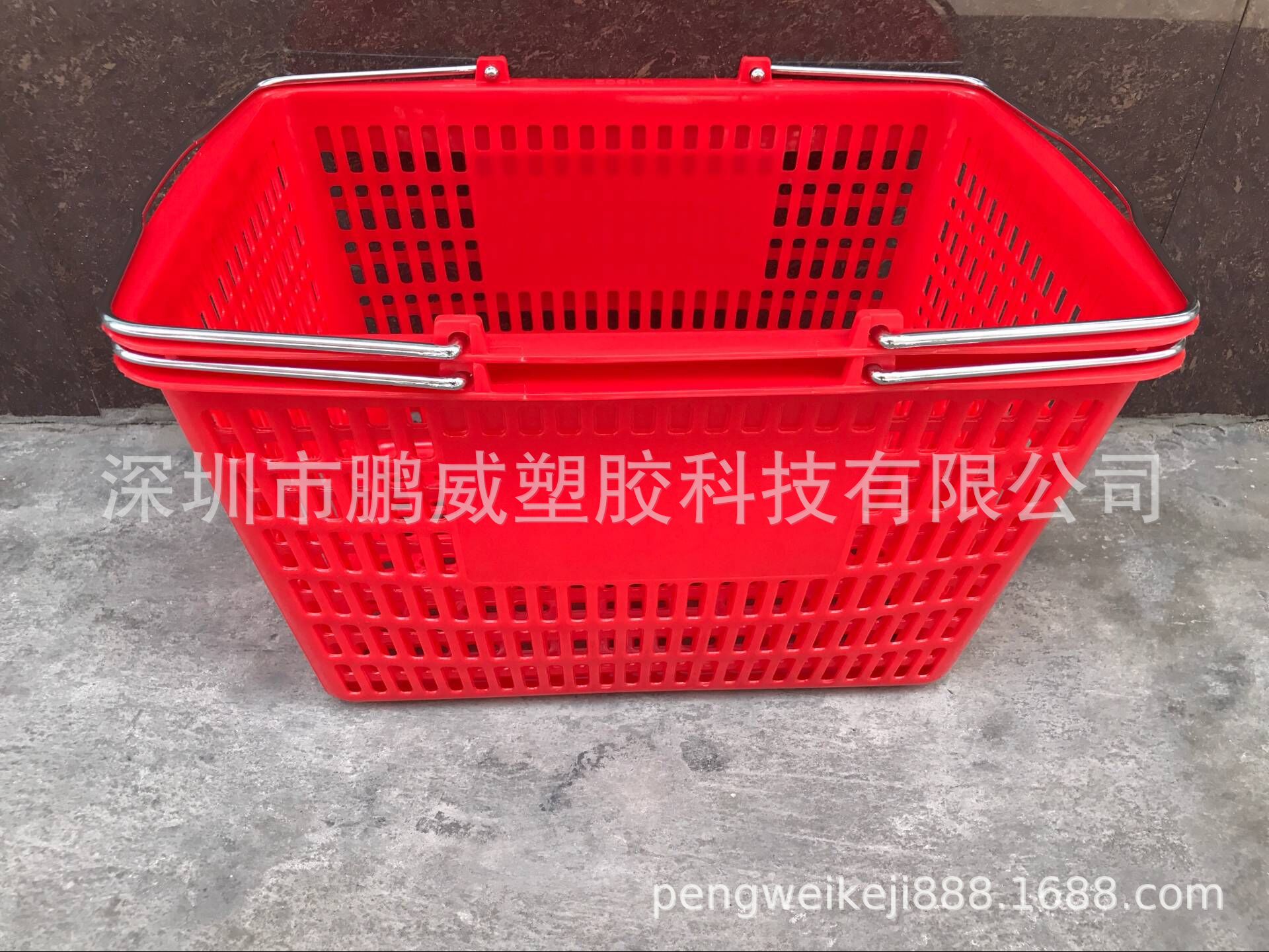 厂家供应红色超市篮 金属KTV 超市购物篮 超市手提篮批发 可套叠