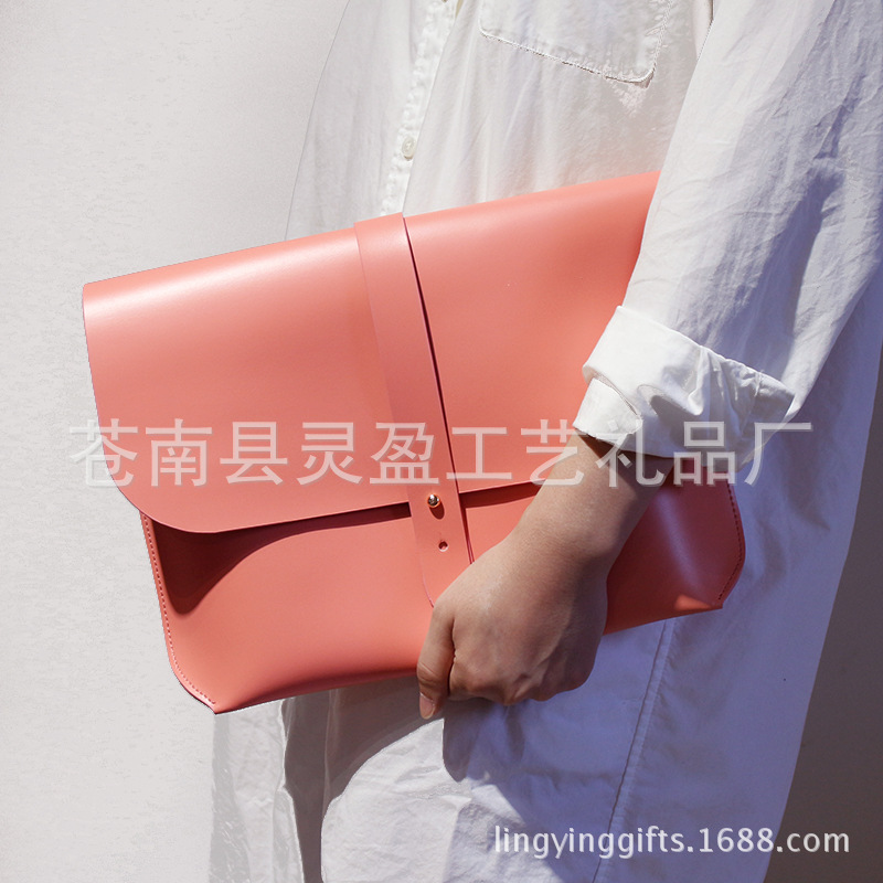 Manufacturers supply color leather laptop tablet clutch leather computer bag business briefcase