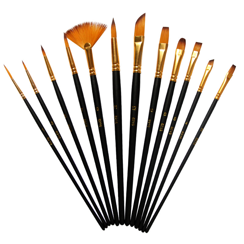 1 Set Solid Color School Nylon Wood Preppy Style Brush display picture 1