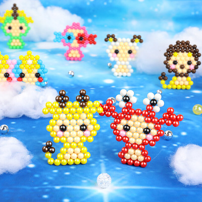 乐吉儿神奇百变水雾魔法珠套装免烫拼豆凝粘手工diy儿童益智玩具|ru