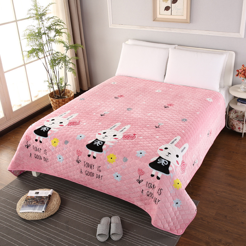 招代理法蘭絨毯子珊瑚絨床墊防滑夾棉加厚榻榻米床單防皺折疊水洗