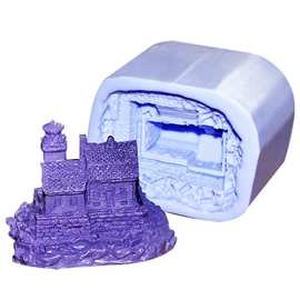 妮可R1069 城堡 房子 硅胶手工皂模具 矽硅巧克力模具 皂模