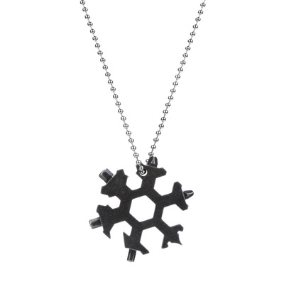 新版石洗黑创意雪花形状多功能小工具 户外EDC雪花扳手工具