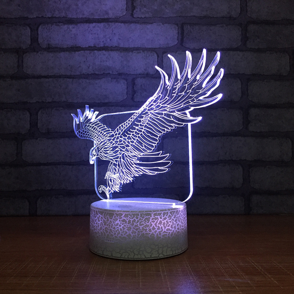 亚马逊爆款 爆裂纹3D灯小夜灯台灯