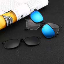 2022新款TR90半框近視眼鏡框架一配三套鏡復古偏光太陽眼鏡含包裝