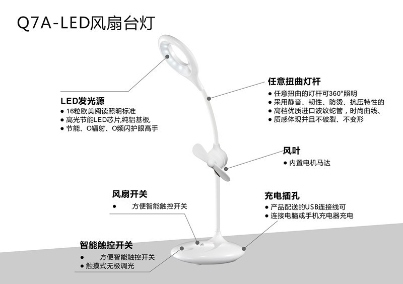 LED 新款风扇台灯