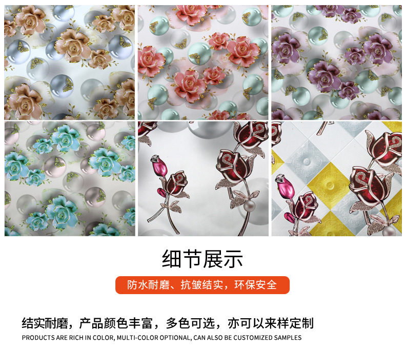 3D digital printing 290T twill fabric imitation nylon fabric PU storage bag waterproof fabric tablecloth Oxford fabric detail image 7