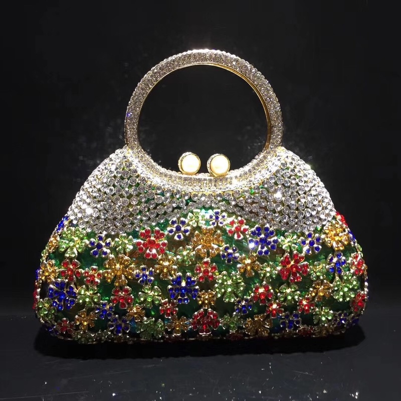 Túi clutch nữ đính kim cương giả dự tiệc cao cấp kích thước 23x12x6 cm — Màu đen chi tiết 58