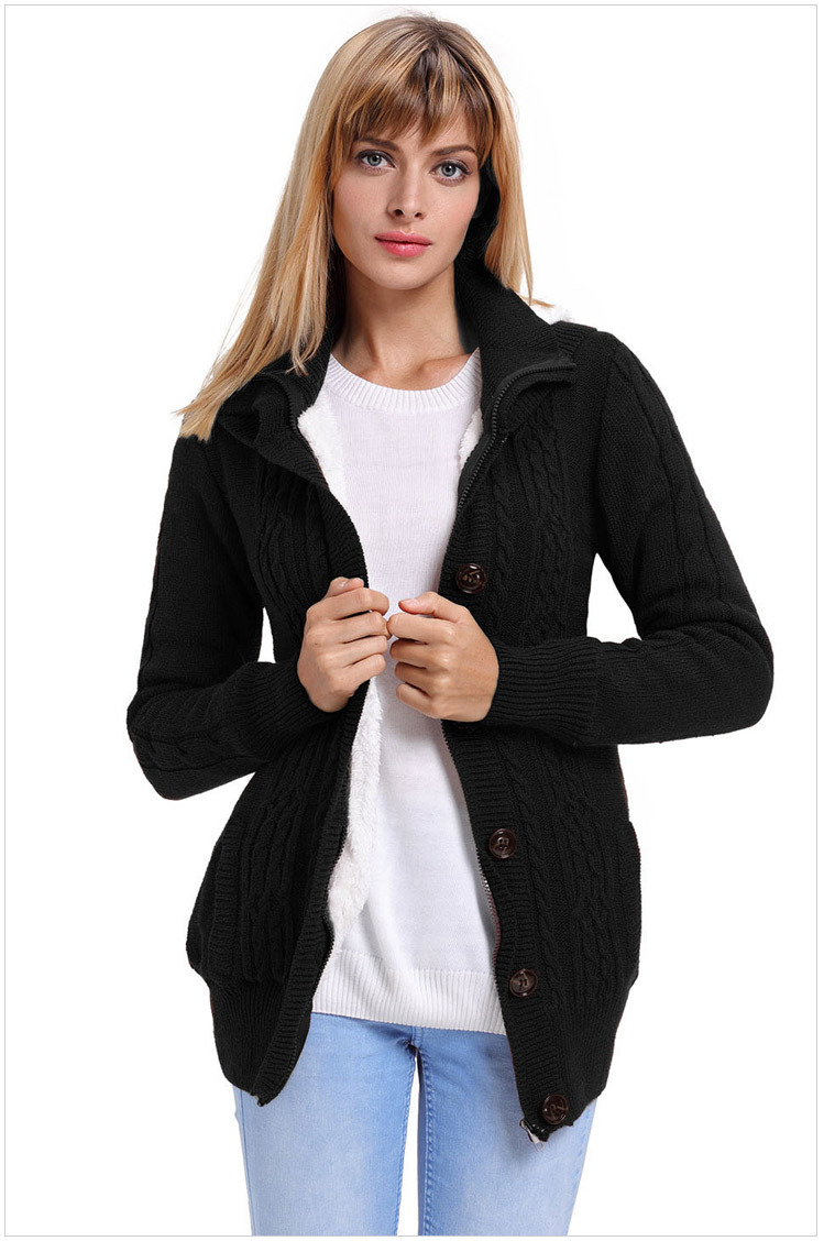 solid color knitted hooded long-sleeved jacket nihaostyles wholesale clothing NSQSY87268