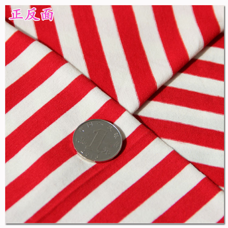 现货批发 40s彩条奥黛尔汗布 色织针织条纹面料 童装T恤布料 热卖