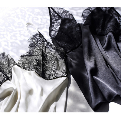 2018 new pattern Europe and America lady Real silk camisole vest Lace sexy Beautiful back Base coat