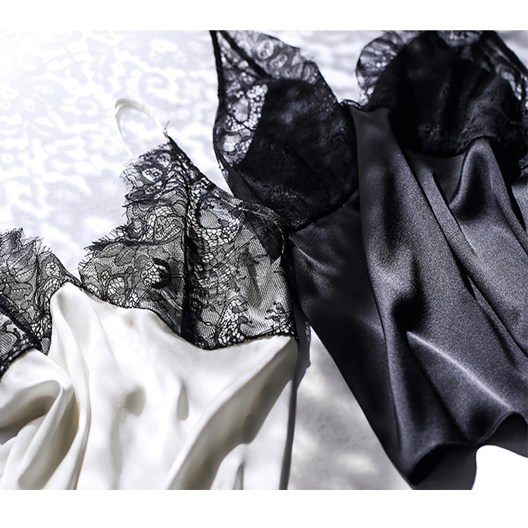 2018 new pattern Europe and America lady Real silk camisole vest Lace sexy Beautiful back Base coat
