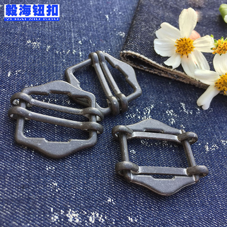 金属三档扣 马甲活动扣 背带扣 2.5CM双针休闲裤绳调节扣子批发