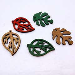 30mm Leaf-Shaped Hollowed-Out Geometric Wooden Earrings & Ear Accessories—DIY Handmade Craft Kit