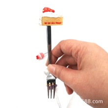 创意家居树脂工艺不锈钢叉子甜品叉水果叉勺厂家定制款式