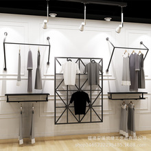 北欧风格铁艺服装架子创意服装店米字格陈列架现代简约墙上展示架